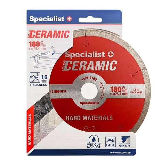 Диск алмазный для плитки Specialist+ CERAMIC 180x25,4/ 8x1,6