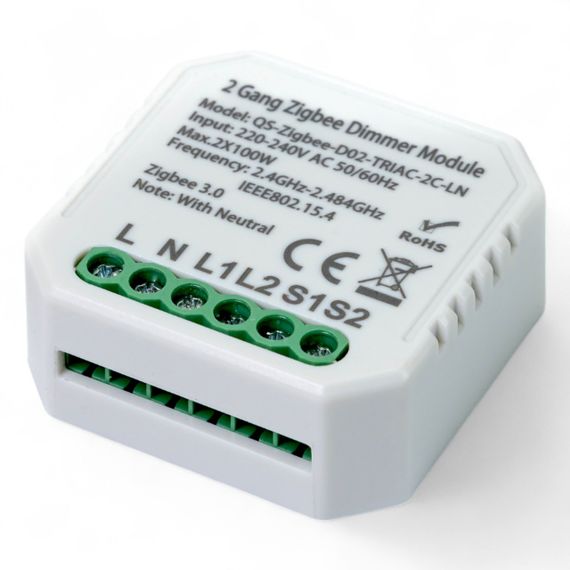 436121 Розумний вимикач - регулятор Tervix Pro Line ZigBee Dimmer (2 клавіші) | Зображення 3
