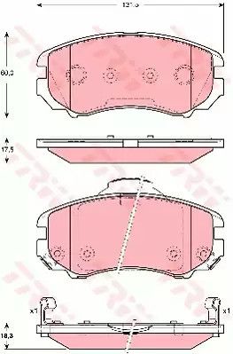 Гальмівні колодки дискові Hyundai Elantra Kia Sportage, TRW (GDB3386)