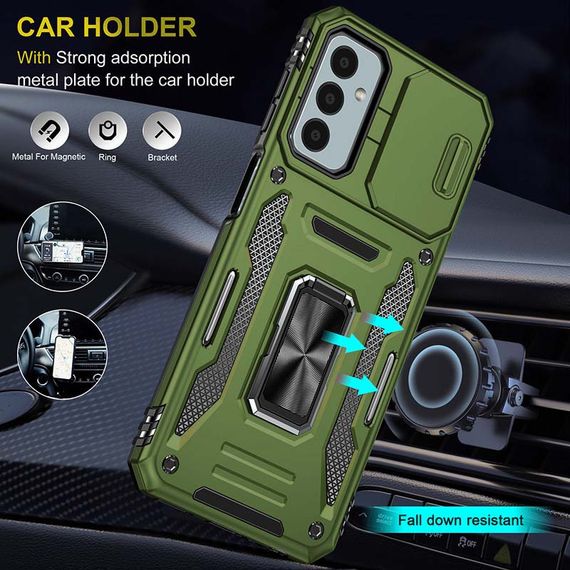 Ударостійкий чохол Camshield Army Ring для Samsung Galaxy M34 5G Оливковий / Army Green | Зображення 2