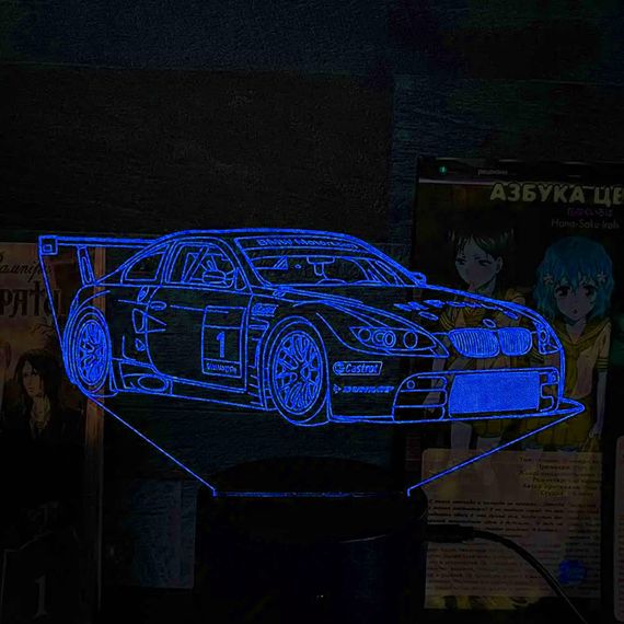 Акриловий світильник-нічник BMW M3 GT2 суперкар синій tty-n002228