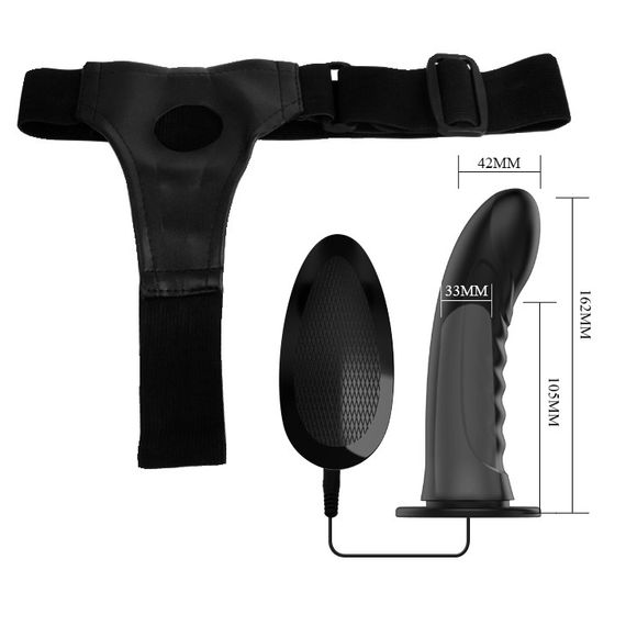 Страпон - Pretty Love Marvin Vibrating StrapOn Harness Black, 16.2 см sexstyle | Зображення 5