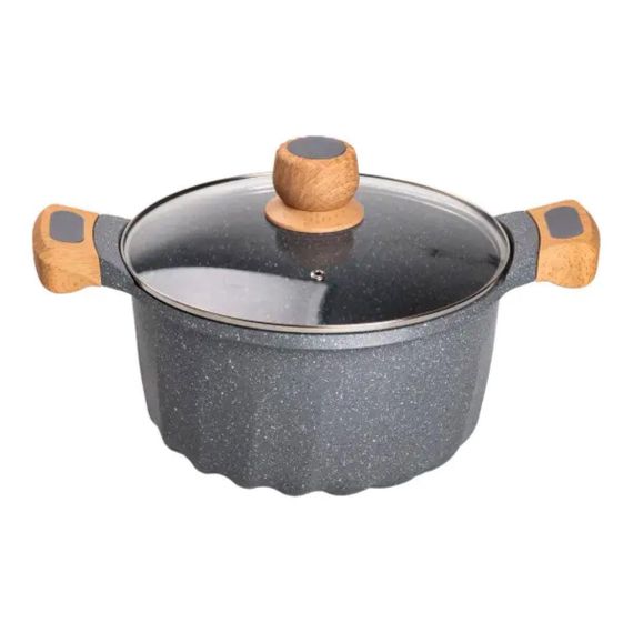 Набор посуды, 3 кастрюли, алюминиевая толстодонная кастрюля MGC с лопаткой и половником, серый. | Зображення 2