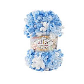 Пряжа Alize Puffy FINE Color 6371 фантазійна нитка плюшева