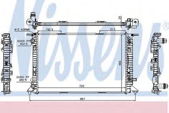 Радіатор охолодження AUDI A 4 S 4 (B8) (07-) (вир-во Nissens) NISSENS 60321 на AUDI A6 (4G2, C7, 4GC)