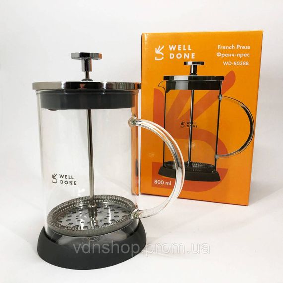 Френч-пресс вместительный Well, Ручной френч прес для чая, Эксклюзивные заварочные чайники XN-77 | Зображення 7