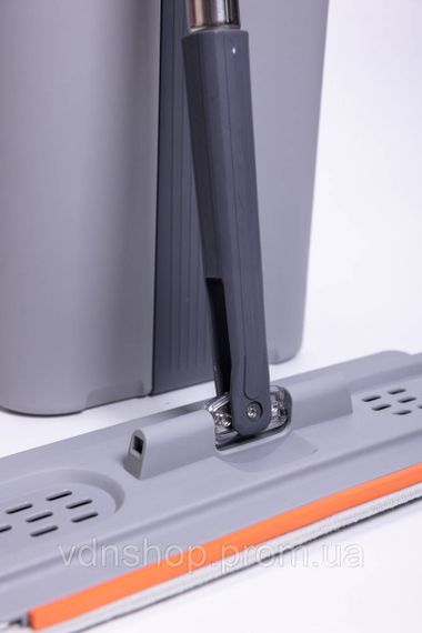 Телескопическая швабра с плоской насадкой ведро с двумя секциями для мытья пола и отжима, комплект для уборки HP-35015-20 | Зображення 5