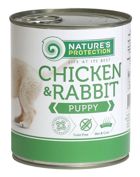 Корм Nature's Protection Puppy chicken & rabbit влажный с курицей и кроликом для щенят 400 гр