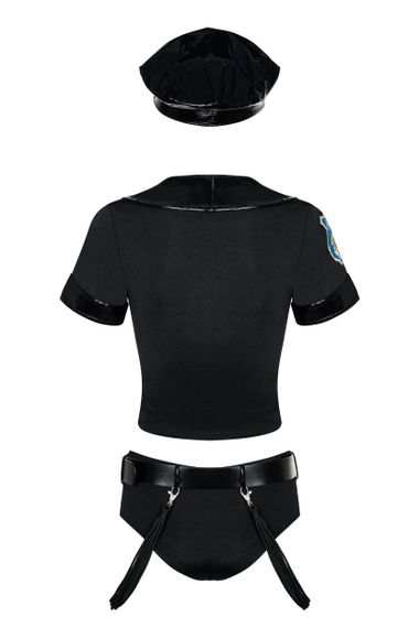Ігровий костюм жінки-поліцейської Obsessive Police set Чорний S/M | Зображення 2