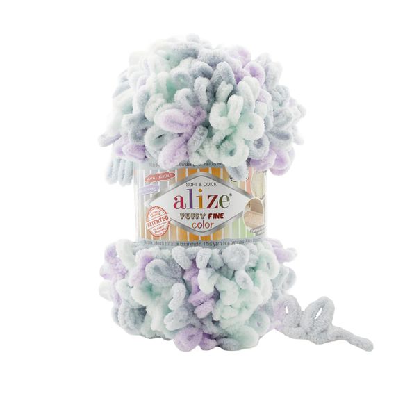 Пряжа Alize Puffy FINE Color 6466 фантазийная нить плюшевая