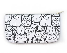 Пенал раскраска 4Profi "Веселые коты" серо-белый 23860