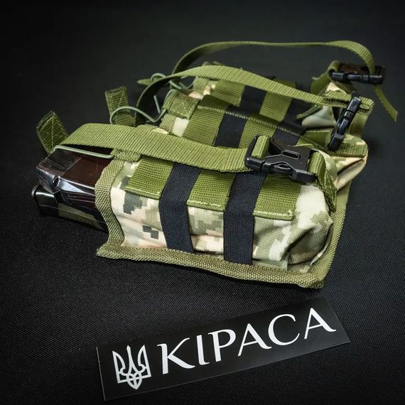 Подсумок для 6 магазинов АК Kirasa из кордуры пиксель (KI243) | Зображення 1