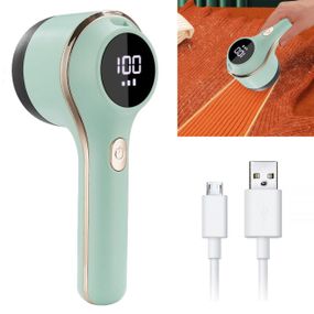 Машинка для видалення катишків з одягу, з USB, HAIR BALL, Зелена / Акумуляторна машинка від ковтунців з LED дисплеєм