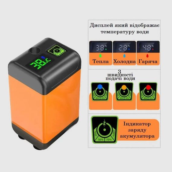 Портативний душ з цифровим дисплеєм температури XPRO MY-880 (46333-_737) | Зображення 8