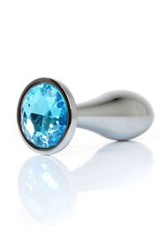 Анальна пробка Boys of Toys Jewellery Silver Plug Світло-блакитний L-3,2 см