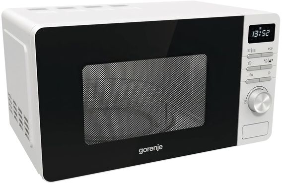 Мікрохвильова піч Gorenje, 20л, електр. управл., 800Вт, дисплей, білий (MO20A3W) | Зображення 1