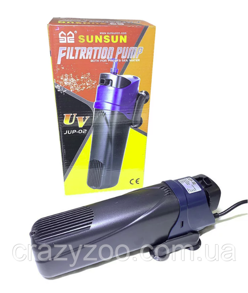 Внутрішній фільтр для акваріума SunSun JUP-02 UV 5 Вт 500 л/год до 150 л | Зображення 1