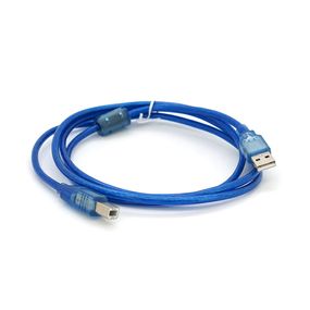 Кабель USB 2.0 RITAR AM/BM,1.5m,1 феррит,прозрачный синий Q250