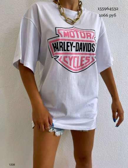 Футболка женская с принтом повседневная XL Розовая