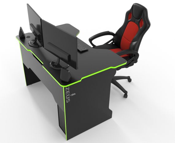 Стол компьютерный ZEUS TRON Stalker черныйзеленый Стол ZEUS TRON Stalker черныйзеленый | Зображення 2