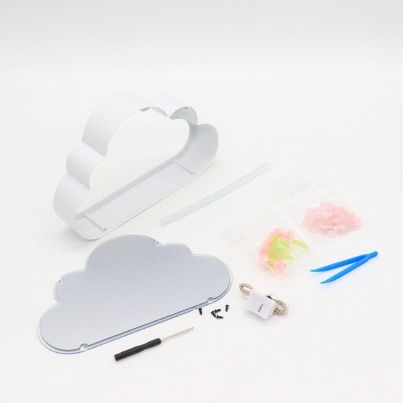 Ночник настольный Облако с тюльпанами, 20х13х4 см / Светодиодный светильник зеркало / Ночник в форме облака | Зображення 9