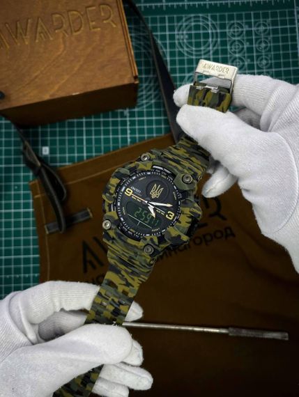 Чоловічий годинник Awarder 001 Тризуб золото Camo Green 1202-0097 | Зображення 1