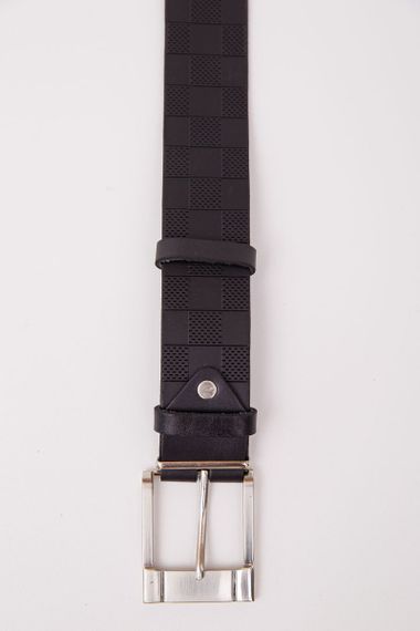 Чорний чоловічий ремінь, з еко-шкіри, 196R40Y1W14 | Зображення 1