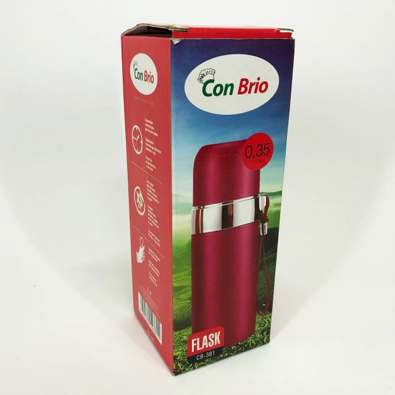 Термос Con Brio CB-381 Gold 0,35л, Термос для питьевой воды, Качественный термос для дома. Цвет: розовый | Зображення 4