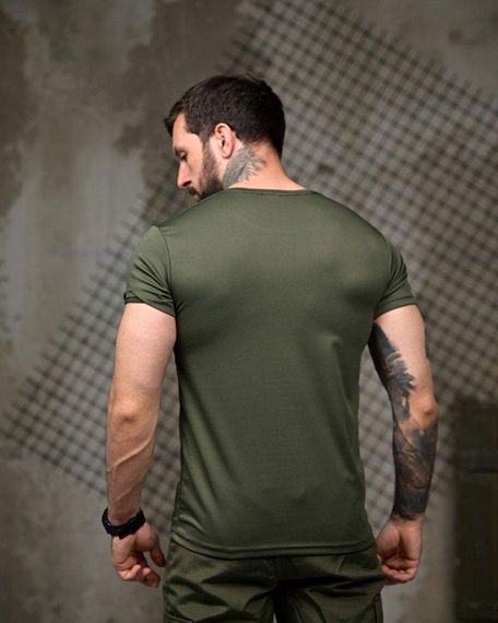 Тактична потоотводна футболка Хуліган oliva ПП7848 | Зображення 2