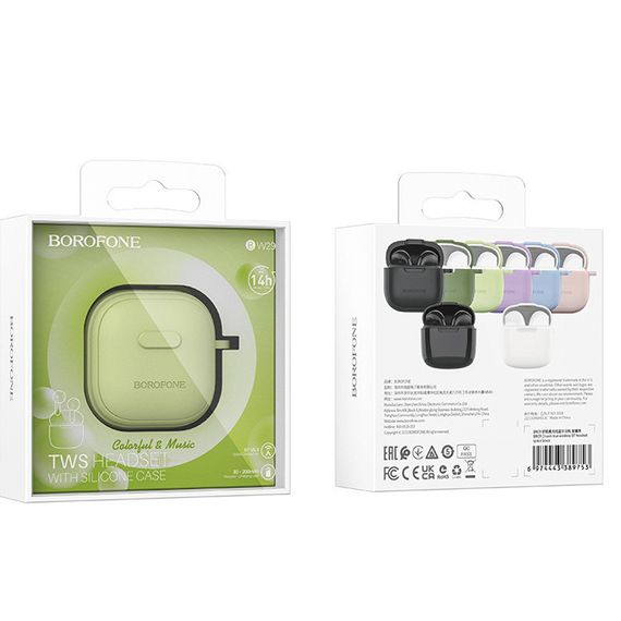 Бездротові TWS навушники BOROFONE BW29 Lemon Green | Зображення 1