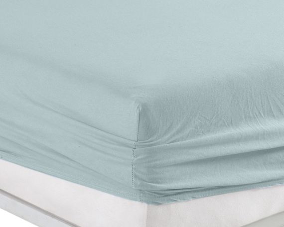 Простирадло 90х200см трикотаж (джерсі) на гумці з наволочками М'ятне | Зображення 1