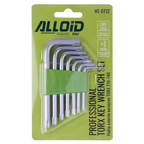 Набір ключів вигнутих TORX. 7 пр. T10 -T40 Alloid | Зображення 1