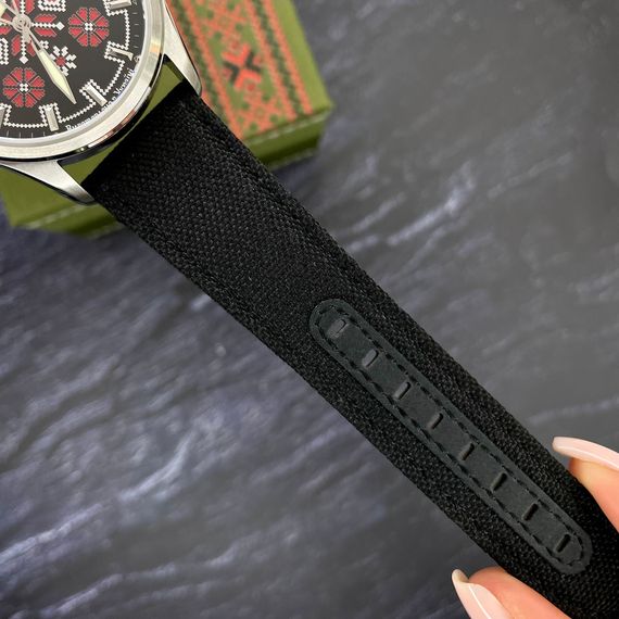 Патріотичний наручний годинник Awarder Embroidery Silver-Red Black Battery 10ATM | Зображення 8