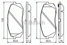 Колодка гальм. диск. HYUNDAI ix35 передн. (вир-во Bosch) BOSCH 0986494559 на KIA SPORTAGE (SL)