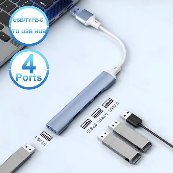USB хаб концентратор на 4 порти USB 2.0 та 3.0 | Зображення 1