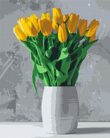 Букеты из желтых тюльпанов