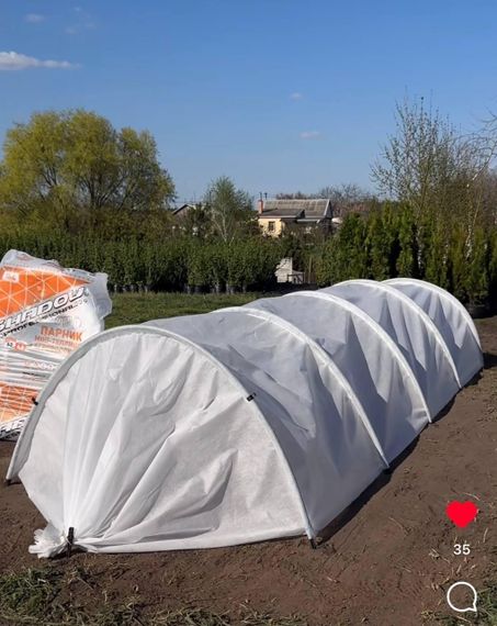 Парник 4 м 60 г/м2 (теплиці зі спанбонду) міні парник для дачі, городу, розсади | Зображення 9