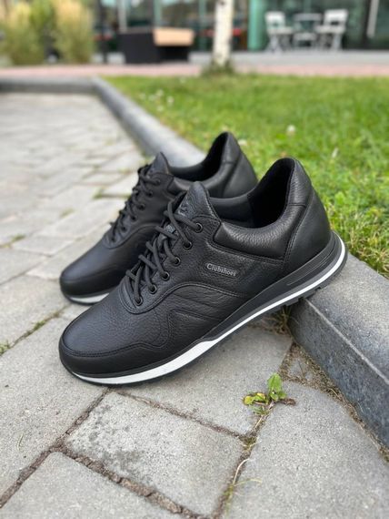 кросівки демісезонні натуральна шкіра преміум Clubshoes колір чорний / білий | Зображення 1