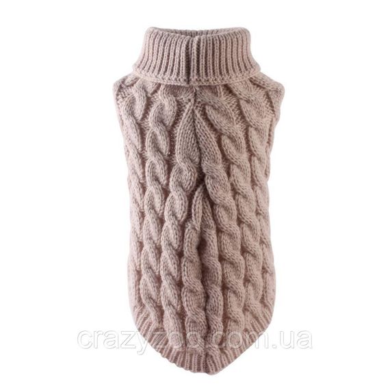 Светр для собак та котів EcoToys Khaki M хакі A: 25 см B: 36 см C: 27 см 6951