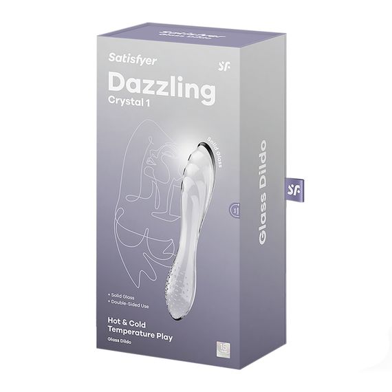 Двосторонній скляний дилдо Satisfyer Dazzling Crystal 1 Transparent (м'яте паковання!!!) | Зображення 5