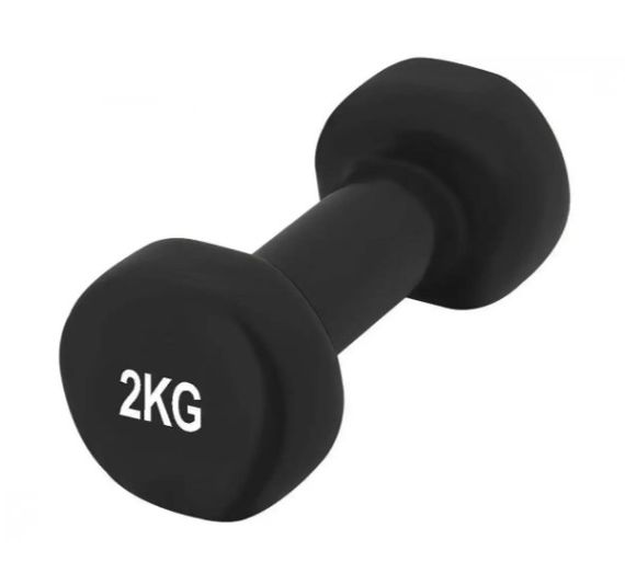 Гантель вінілова PowerPlay 2 кг PP_4121 Чорна 1 шт (PP_4121_2kg)