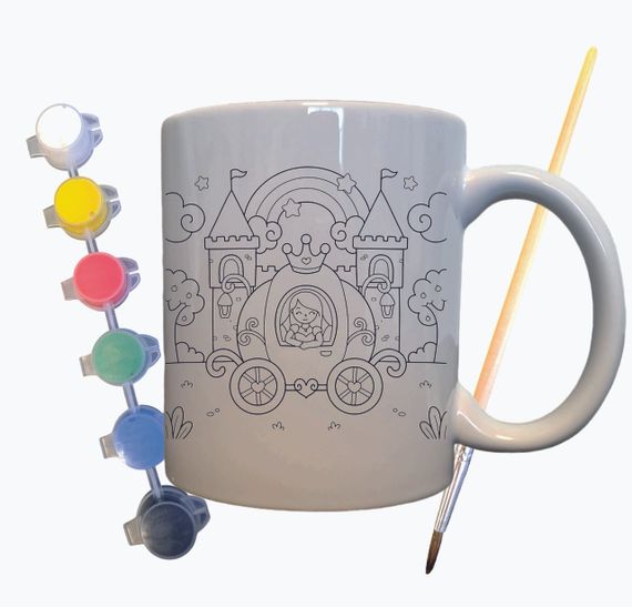 Набор для творчества кружка раскраска "Замок Принцессы" 330 мл белая