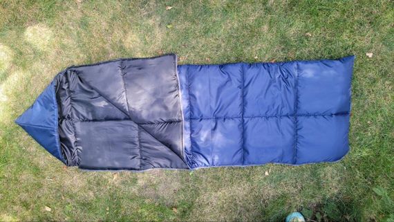 Спальний мішок зима плащівка, 220*73 см утеплювач синтепон -10 °C -15 °C Синій