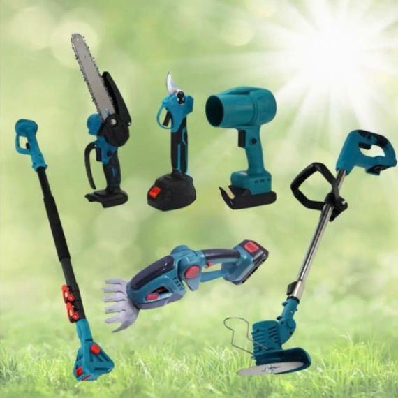 Аккумуляторный универсальный садовый набор 6 в 1 Секатор Мини-пила Триммер Воздуходувка Удлинитель Кусторез YE-64 | Зображення 2