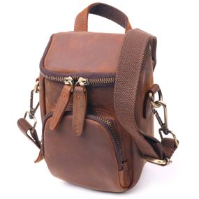 Сумка Vintage Мужская из натуральной винтажной кожи Коричневая (21295)