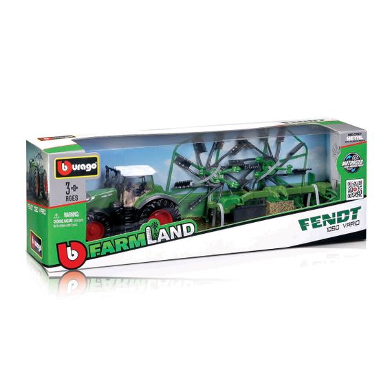 Машинка модель Трактор Fendt 1050 Vario c роторними валковими граблями 10cm | Зображення 7