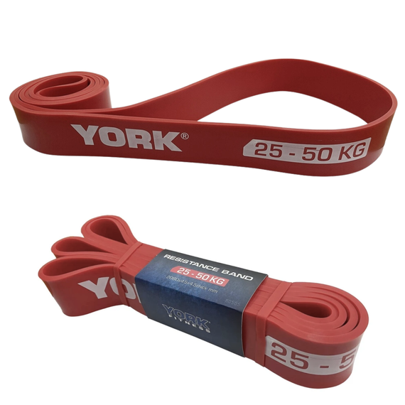 Резинка для фітнесу York 25-50кг - 2080x45x4,5 мм, червоний | Зображення 5