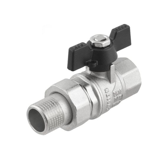 Кран кульовий з американкою Raftec BLACK PN15 ВЗ 1/2" метелик DRBS1 | Зображення 3