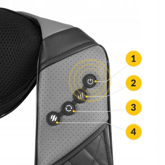 Накидка-масажер 4FIZJO Shiatsu Luxury+ для шиї та спини, акумуляторна 4FJ0563 Grey (P-5907739319104) | Зображення 3