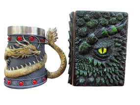 Подарунковий набір Кухоль 3D Танкард Gold Rose та Блокнот 3D «Око Лісового Дракона»